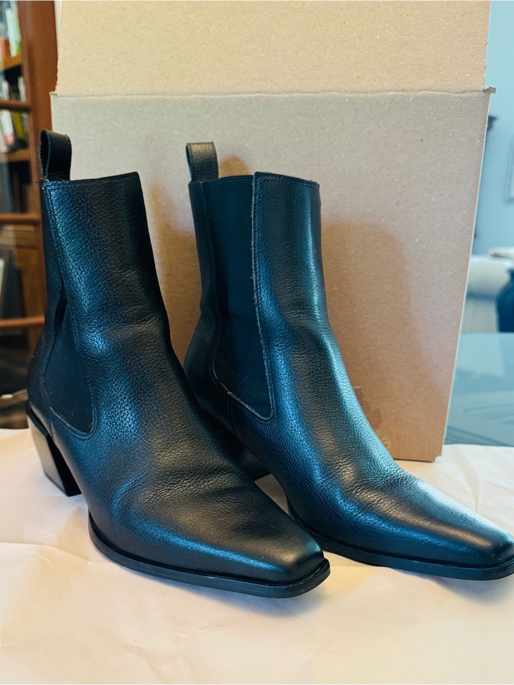George Chelsea Matisse Classic Black Leather Women's Ankle Boots 7.5 Size